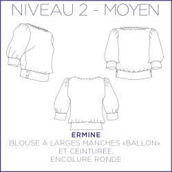 Pattern Ermine - Blouse - 34/48 (US/UK: 2/6, 16/20) - Intermediate